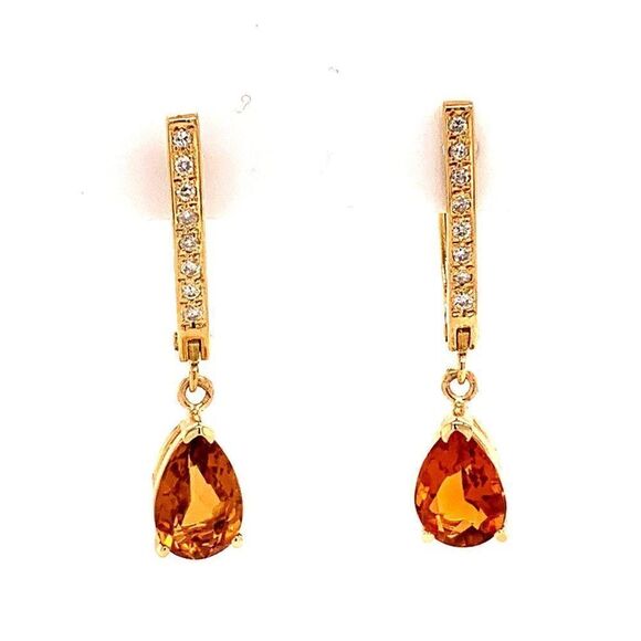 Citrine Diamond Earrings 14k Gold 3.79 TCW Women Certified $1,490 820452 - Picture 3 of 9
